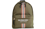 Burberry Logo And Icon Stripe Backpack Green/Beige