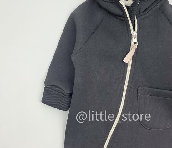 Комбинезон "Simple" из футера с начесом, Черный