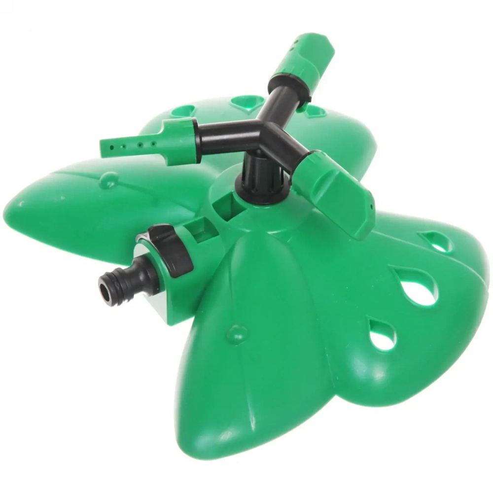 Разбрызгиватель «Бабочка зеленая» горизонтальный, круговой, 3 лейки ДоброСад