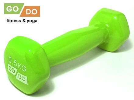 Гантель GO DO в виниловой оболочке.  Вес 0,5 кг.  (Зеленый)