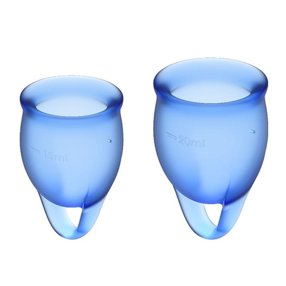 Набор синих менструальных чаш Satisfyer Feel confident Menstrual Cup