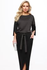 Платье трикотажное двухцветное с поясом DStrend (Акция)