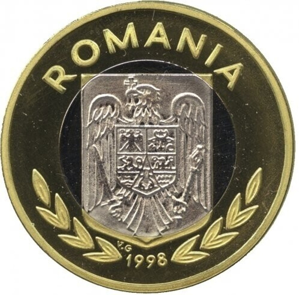 РУМЫНИЯ, 1998, 100 LEY [ПРОБНАЯ МОНЕТА] [ESSAI + PIEFORT] [БИМЕТАЛЛ]