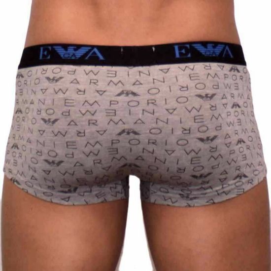 Мужские трусы Emporio Armani боксеры серые с принтом