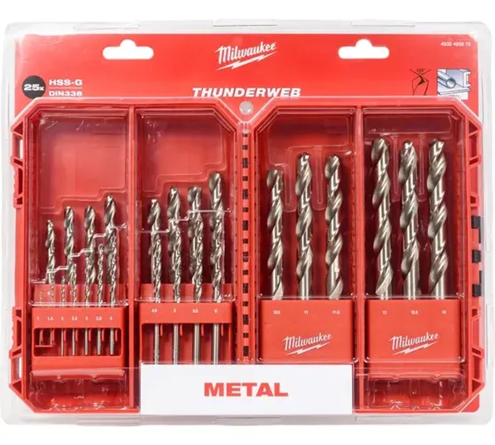 Сверла по металлу THUNDERWEB™ HSS-G набор 25ед. (1-13мм) GEN III