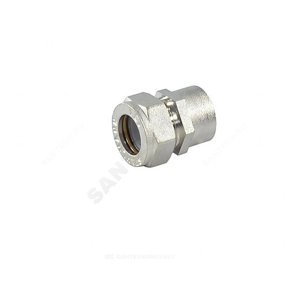 Муфта латунь никель 15Aх1/2" обжим/ВР STAHLMANN SSFL1501/2NEF