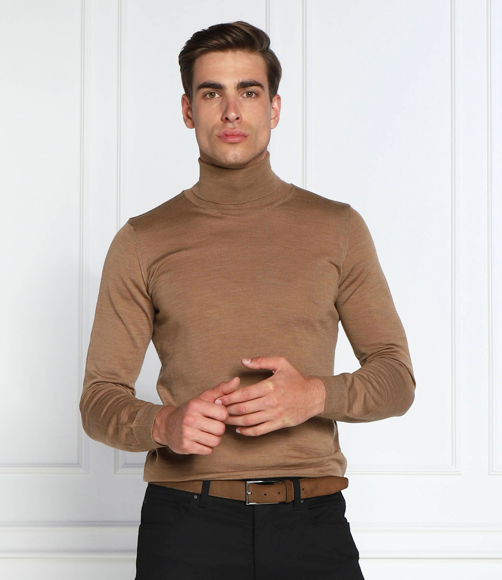 Хлопковый гольф cole rollneck Oscar Jacobson - светло-коричневый(65028023)