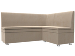 Диван кухонный угловой Уют правый угол, Бежевый, Велюр, 109626
