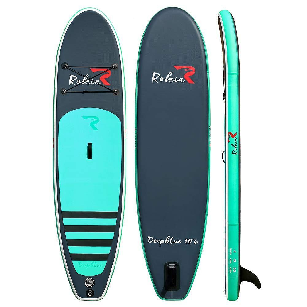 SUP доска ROKIA 10,6" надувная, MSL технология бирюза