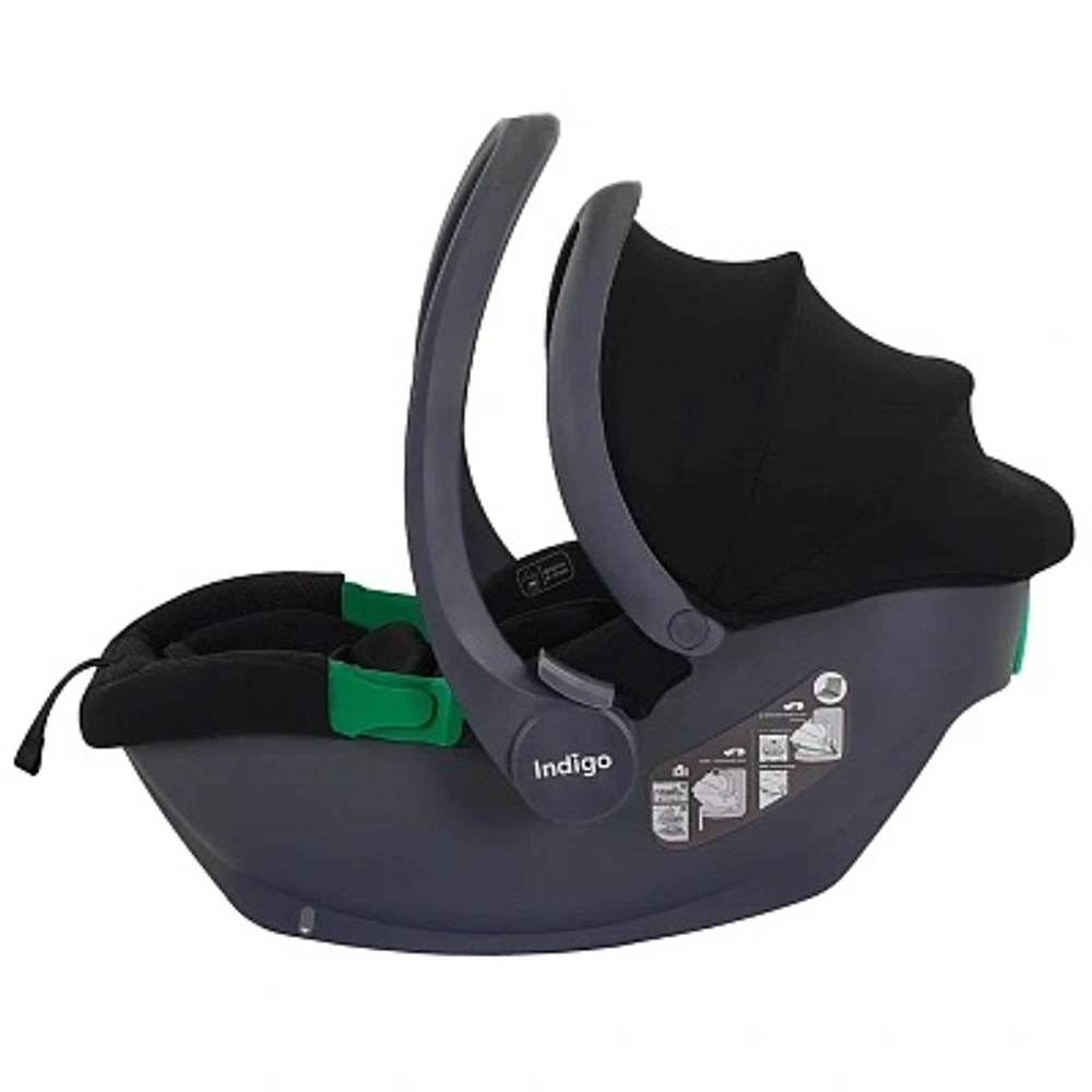 Автолюлька Indigo Minky I-Size с базой 0+ (40-87см) черный