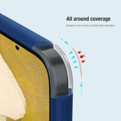 Двухкомпонентный чехол синего цвета от Nillkin для Samsung Galaxy S23+ Плюс, серия Super Frosted Shield Pro