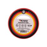 Изолента ПВХ 0,13х19мм, 25м, красная KRANZ