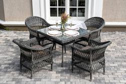 "Сицилия" обеденная группа плетеная, цвет графит