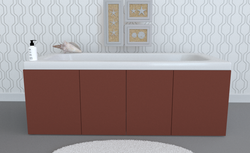 Экран под ванну комбинированный TR-9-214 терракотовый матовый soft touch