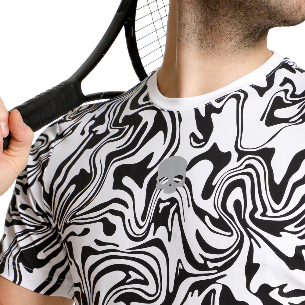 Мужское теннисное поло Hydrogen Tech Chrome T-Shirt Men - White, Black