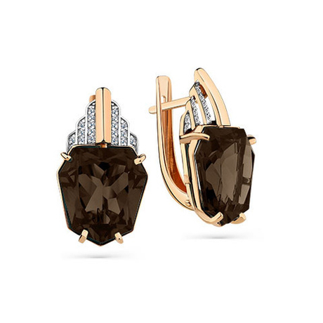 Серьги из золота 585 пробы с Фианит и Топазом