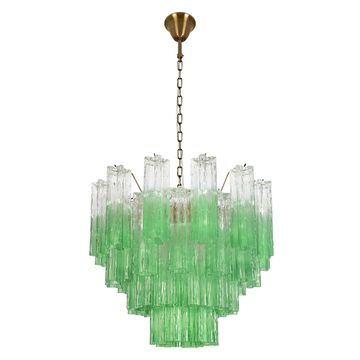 Подвесная люстра 10*Е14 10580/600 Clear green зеленый градиент Murano LOFT IT