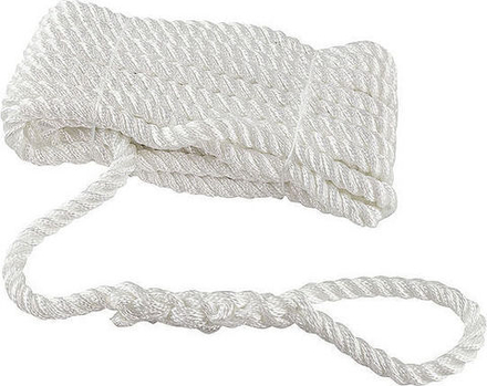 Трёх прядный трос швартовый 10мм*10м белый