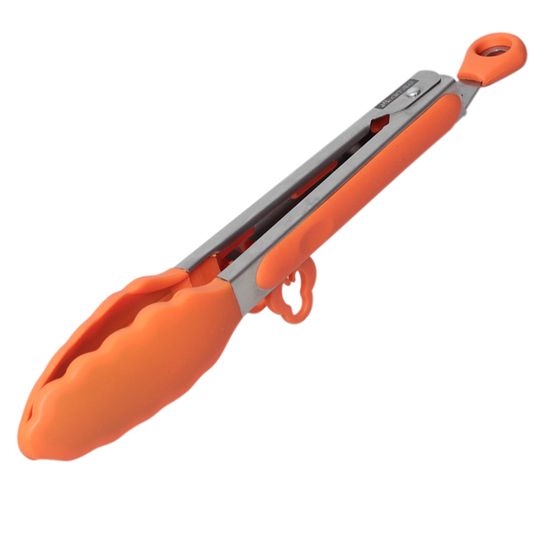 Щипцы силиконовые 23 см. Kamille КМ 7511 с ручками из нержавеющей стали