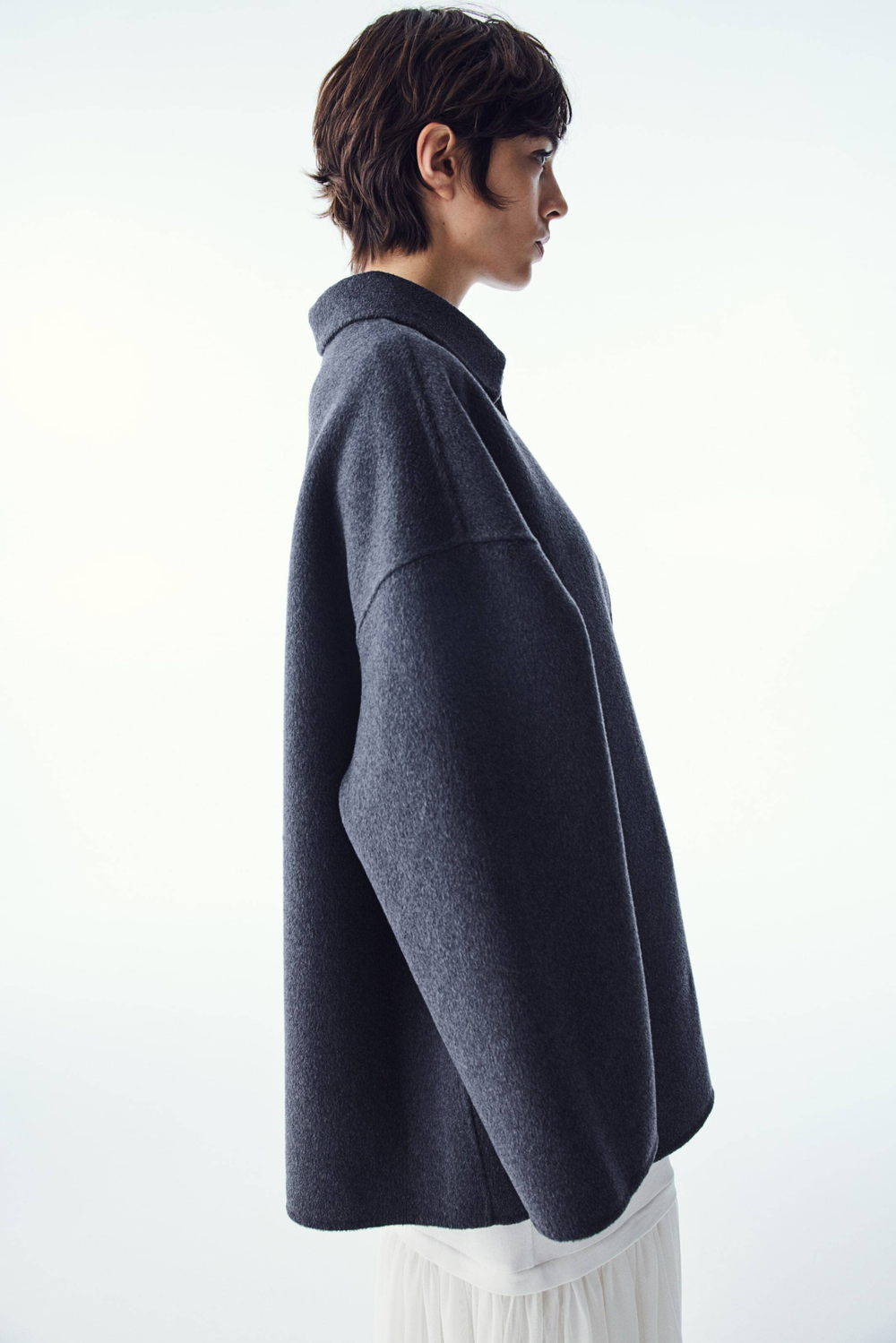 H&M Пальто ручной работы из смесовой шерсти, темно-серый