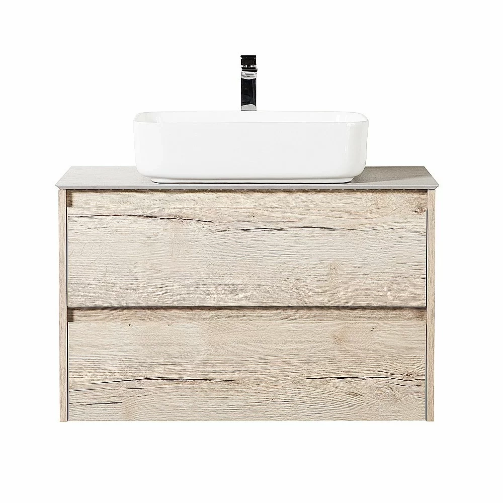 Тумба с раковиной и столешницей BelBagno KRAFT 90 Rovere Galifax Bianco
