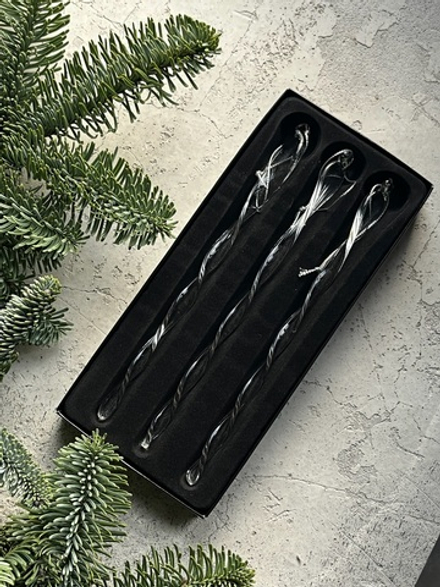 Новогодняя игрушка Сосулька стекло 1 шт