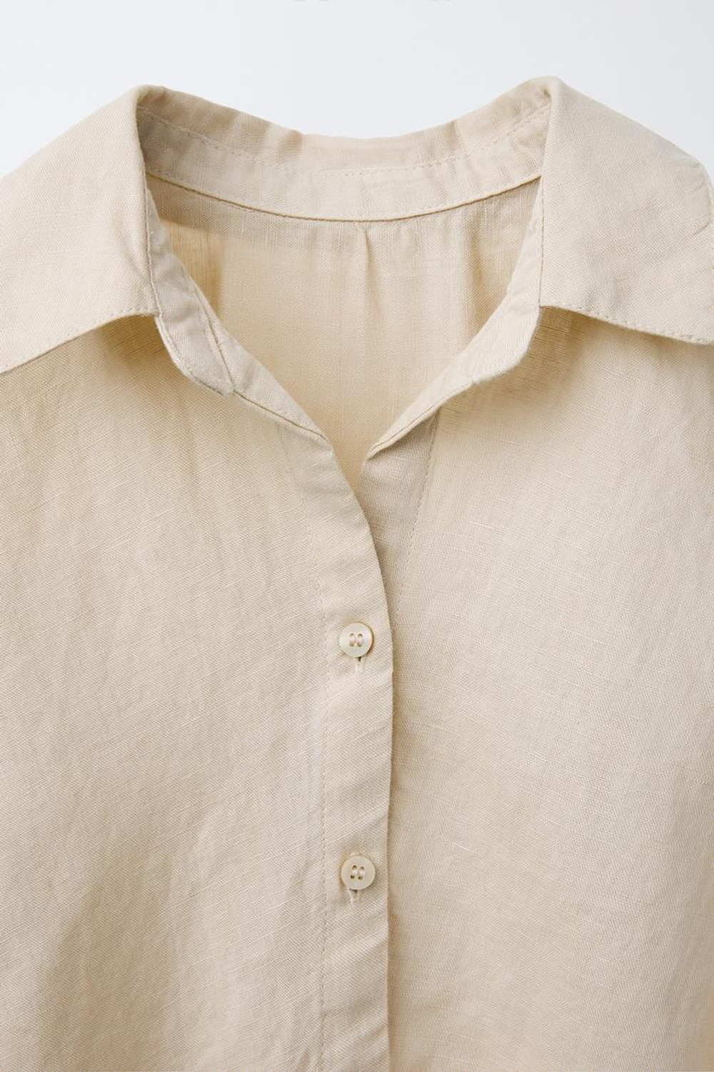 ZARA ЛЬНЯНАЯ РУБАШКА, ПЕСОЧНЫЙ