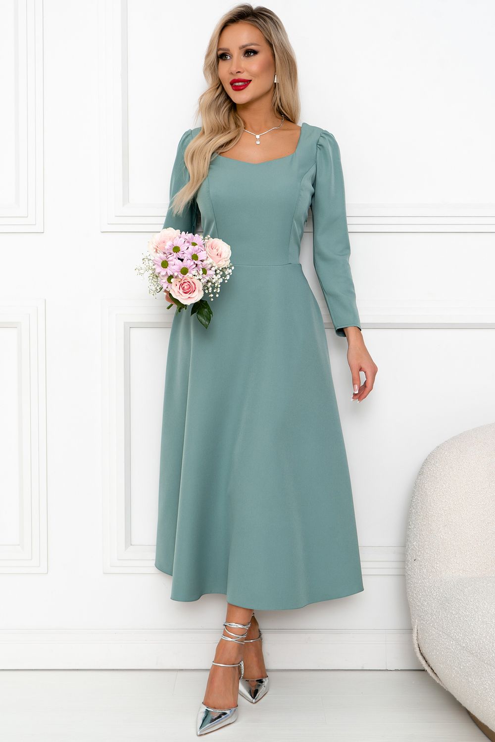 Платье Торжество (фисташковый) Р11-1201/4 Nikol (Акция)