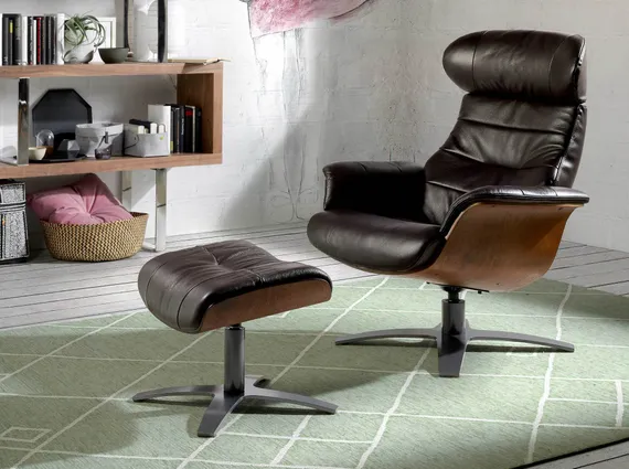 Оттоманка Angel Cerda A928 черная кожа