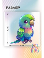Термонаклейка на одежду, термопринт "Попугай"