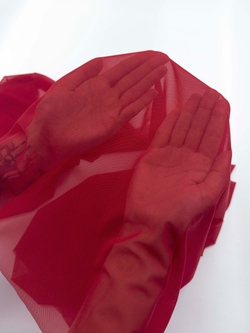 Сетка эластичная красная мелкая ячейка метражом (Турция)