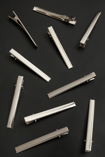 Зажим металлический - основа для заколки 7,5 см. Набор из 20 штук