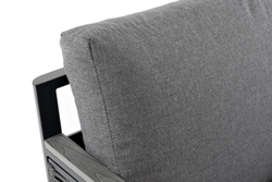 "Сан Ремо" кресло плетеное из роупа садовое, каркас алюминий темно-серый, роуп серый, ткань серая