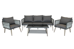 Набор мебели Гранд арт.GS068 антрацит, серый 2 уп. (стол+2кресла+диван) "Garden story"