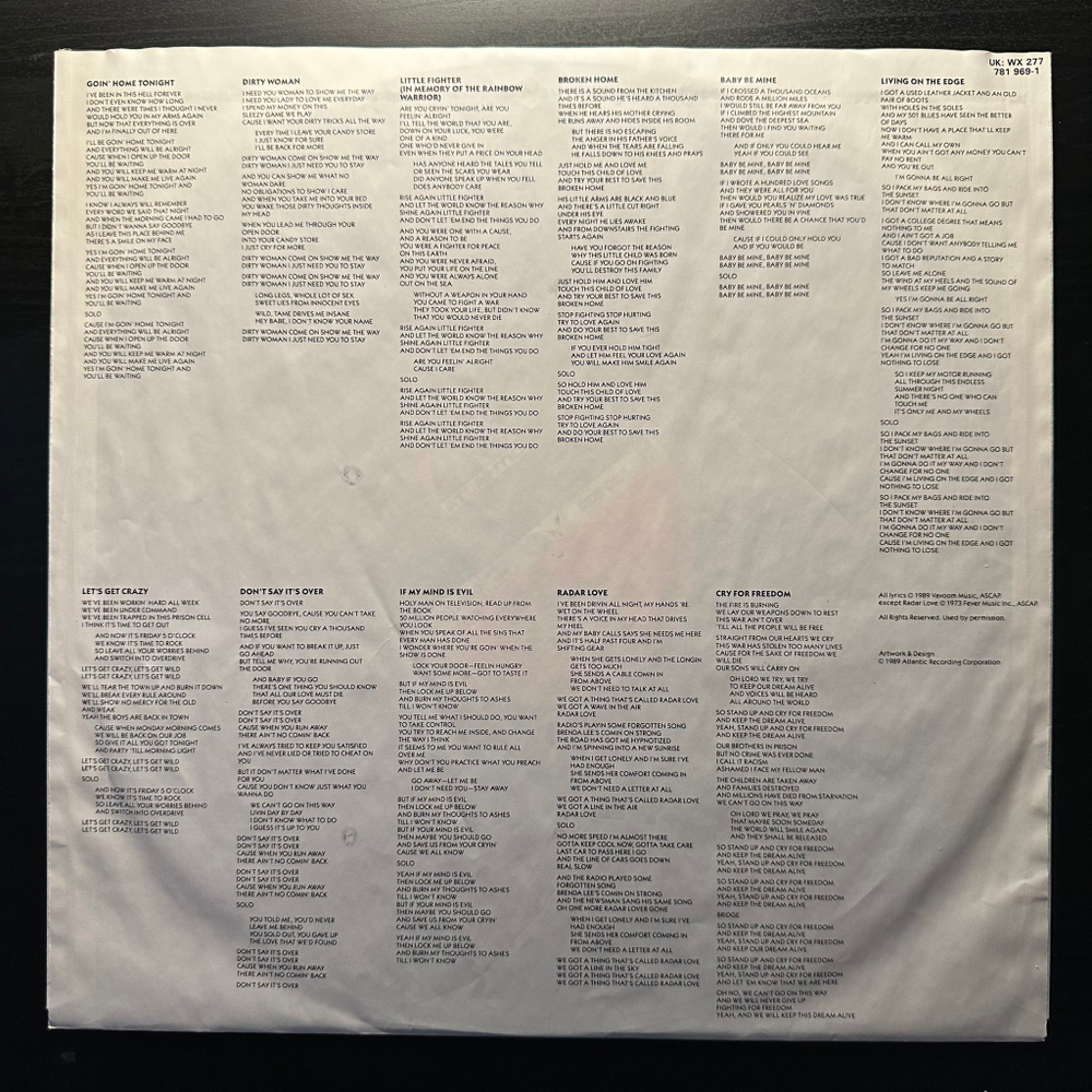 White Lion ‎– Big Game (Германия 1989г.)