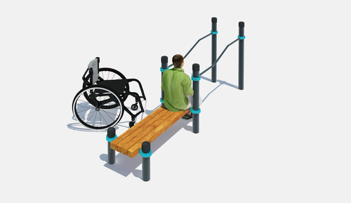 Брусья изогнутые со скамьей