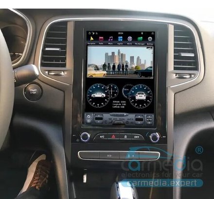 Магнитола для Renault Koleos 2 2016+ - Carmedia ZF-1057L-Q6 вертикальный монитор 10.4" в стиле "Тесла" на Android 11, Snapdragon, CarPlay, 4G SIM-слот, 8/128Гб