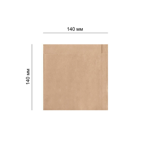 Бумажный крафт уголок плоский 140*140 мм 40 г/м2, бурый, 100шт