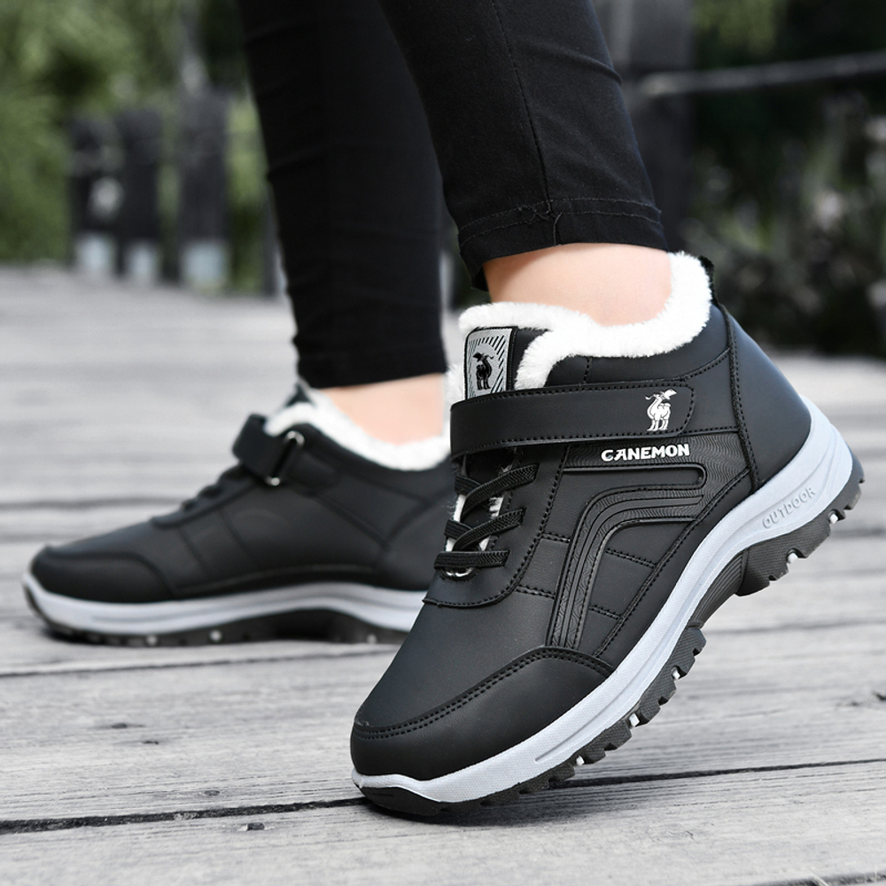 PROTECTCAMEL High Top Thickened And Fleece Lined Hiking Cotton Boots Insulated Shoes Unisex