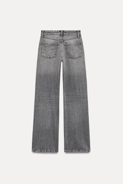 ZARA ДЖИНСЫ TRF WIDE LEG FULL LENGTH СО СРЕДНЕЙ ПОСАДКОЙ, СЕРЫЙ
