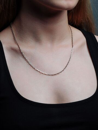 Silver Moon Цепочка Якорь граненый серебряная родированная, ширина 2 мм