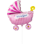 Шар Фольгированный Коляска детская розовая (Ассорти)