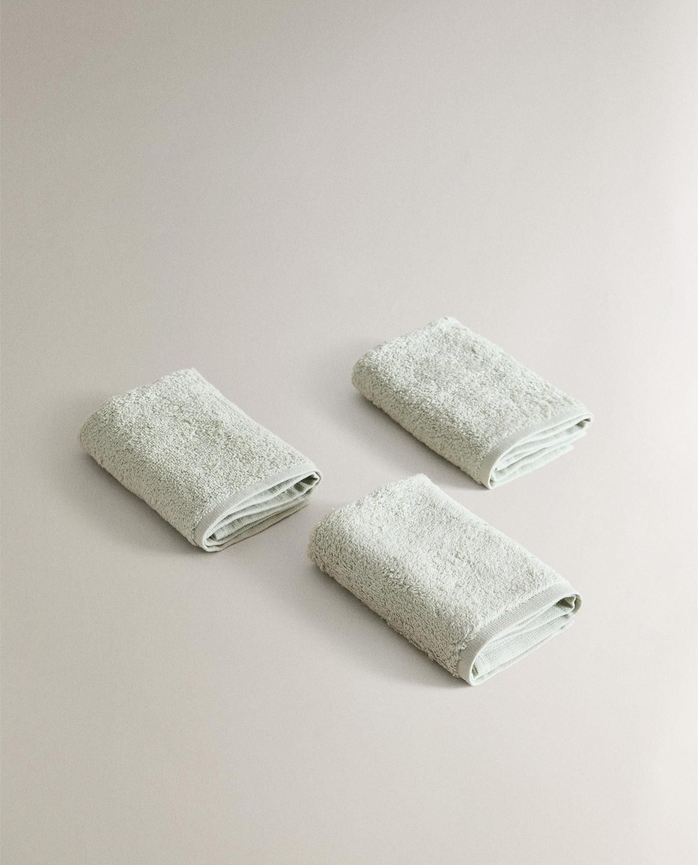 Zara Home - Набор хлопковых полотенец для рук (комплект из 3 предметов)), зеленый, 30х30 см