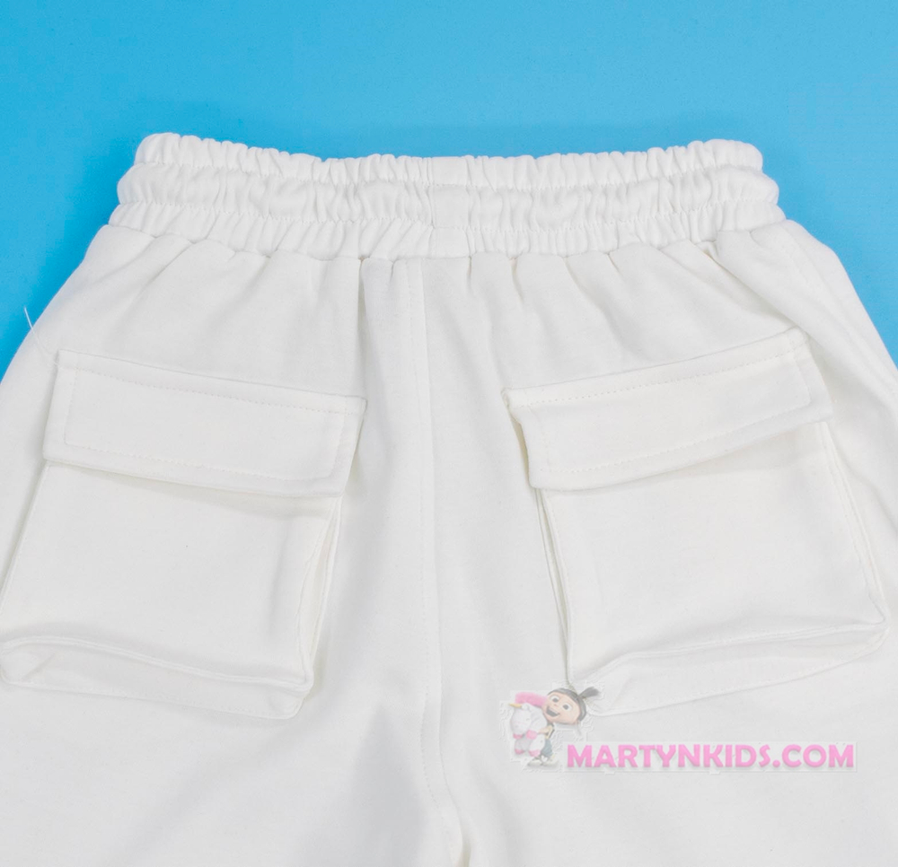 костюм бриджи карго + топик  белый  5000