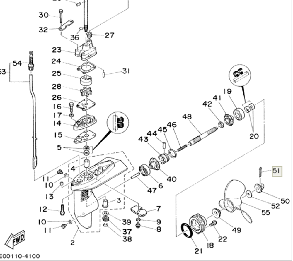 Шплинт винта Yamaha 3-5 л.с.