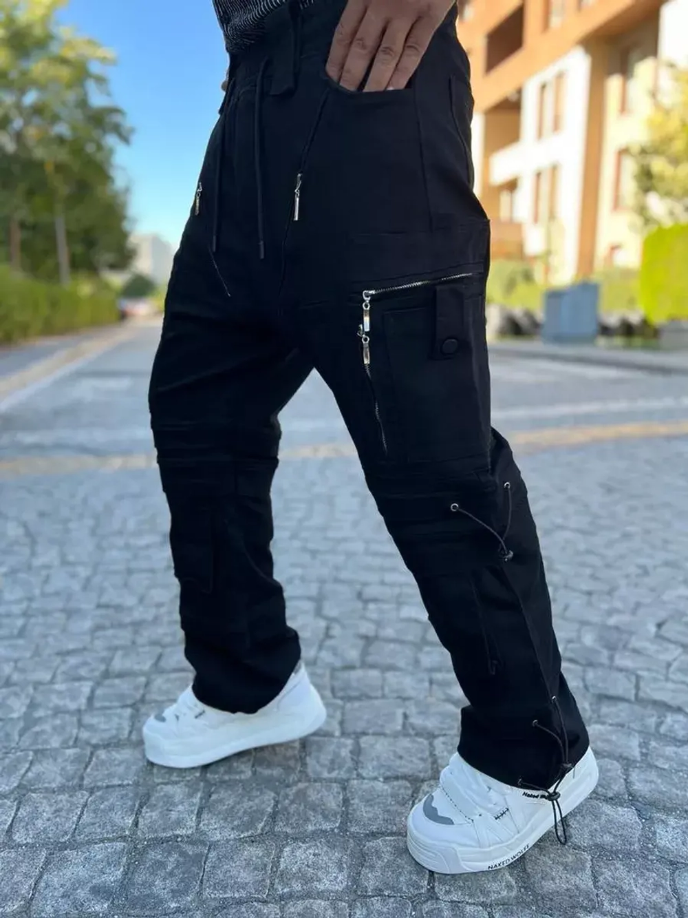 Брюки мужские джоггеры спортивные штаны карго на резинке