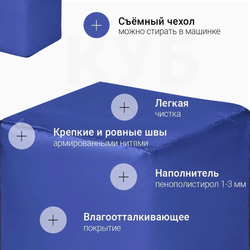 Пуфик Куб Синий Оксфорд (Классический)