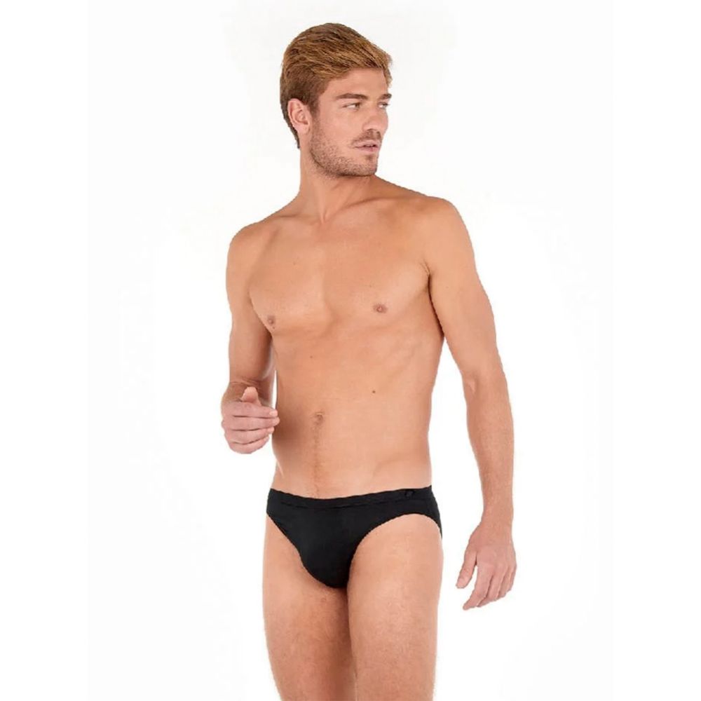 Мужские трусы слипы черные HOM Supreme Cotton 40-2448-0004