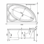 Акриловая ванна Aquanet Mayorca 150х100 с к/с