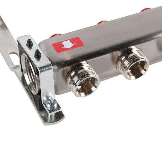 Коллектор Rommer 1"x3/4" на 9 контуров с запорными клапанами (нерж. сталь) RMS-3201-000009
